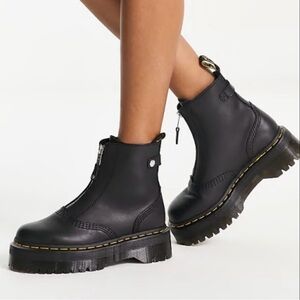 Doc Marten Jetta Zip-Front Platform Boots Black Sz 8